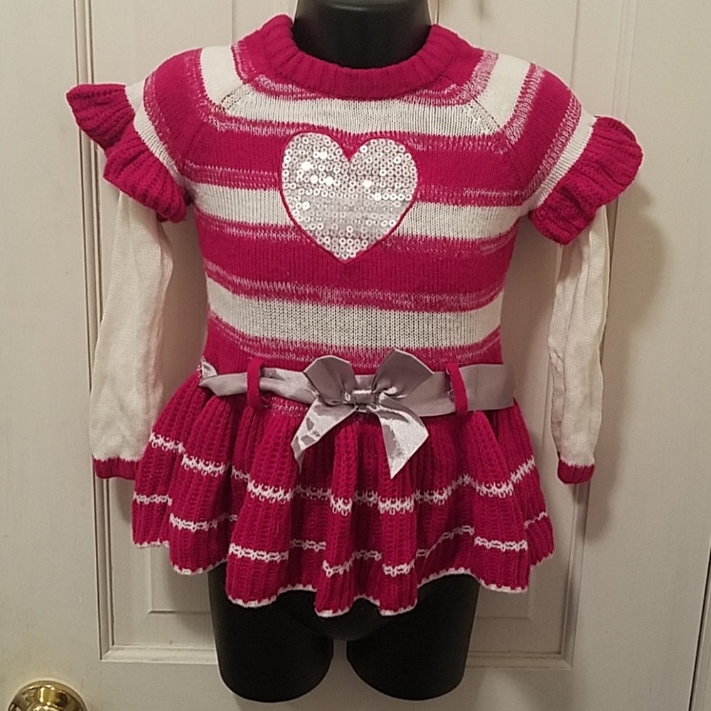 Toddler Girl Knitted Ruffled Peplum Sweater Tunic